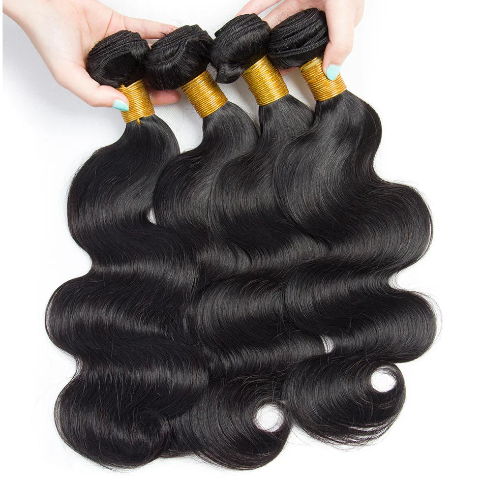 Hot Sale Body Wave Bundles With HD Transparent Lace Closure 4x4 Closure with Bundles Body Wave Human Hair Bundles and a Closure