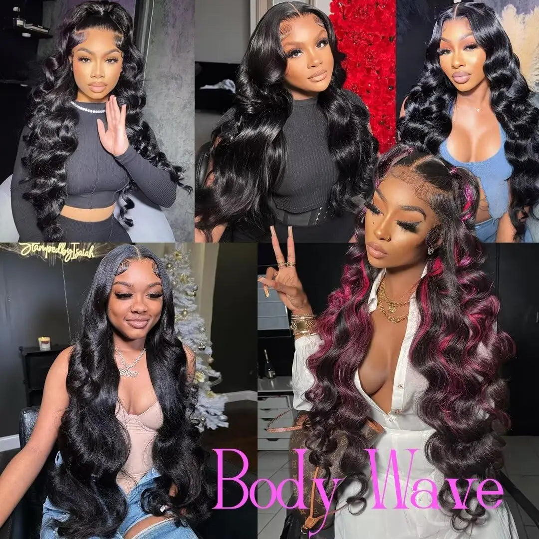 Vrvogue 13x6 13x4 Lace Front Wigs Human Hair 28 Inch Body Wave 4x4 HD Transparent Lace Front Wigs Human Hair 180% High Density