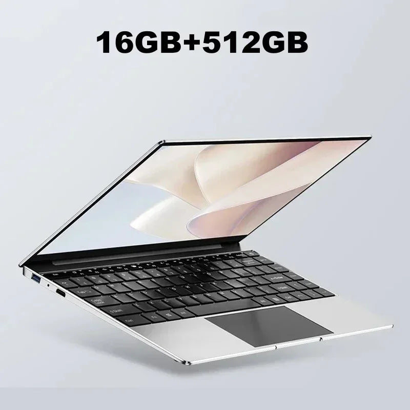 New 2024 Laptop Computer Windows 11 Pro Ultra Slim Notebook 14.1 Inch Intel Pentium N3700 16GB 1024GB Office Study PC Computer