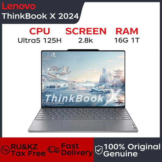 Lenovo Laptop Thinkbook X 2024 AI 13.5“ 2.8K 120Hz Intel Core Ultra 5 125H/Ultra 9 185H 16G/32GB 8400MHz RAM PCIE4.0 Notebook PC